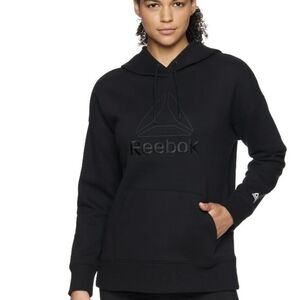 Embroidered Reebok BLACK Pullover Hoodie W Front Kangaroo pocket Women's Medium